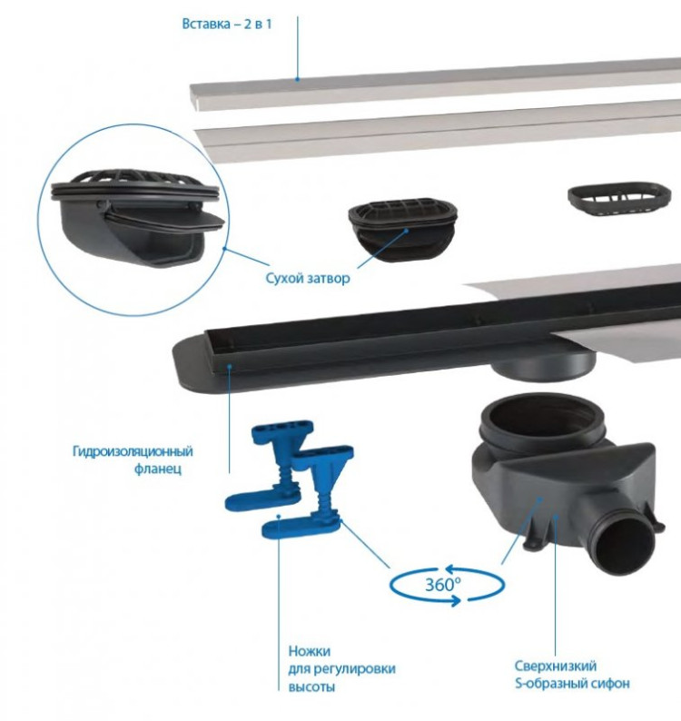 Душевой лоток BELBAGNO LUCE 90 см Cezares BB-LD-LUCE-90-CR