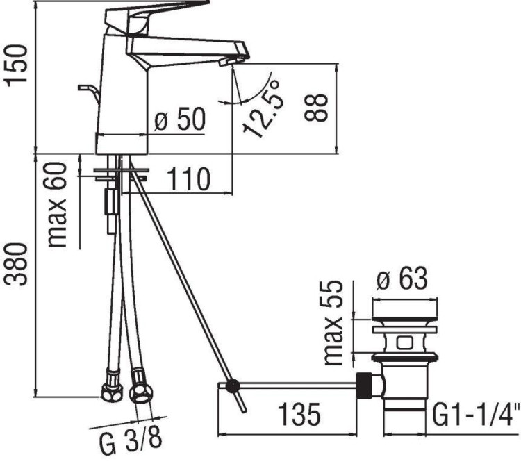 Смеситель для раковины Nobili Sky SY97118/1CR