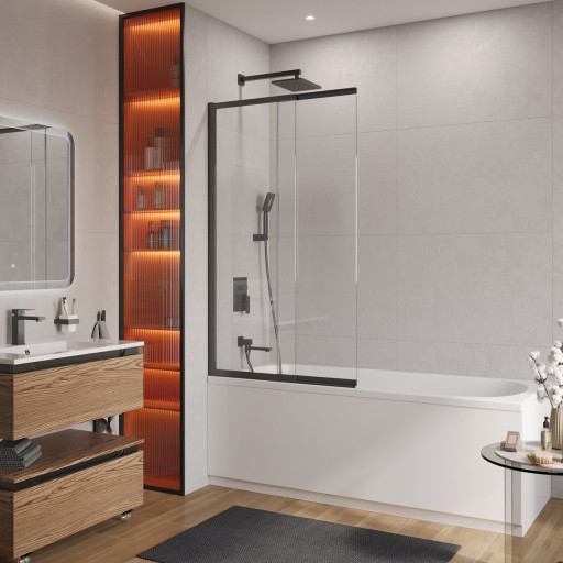 Душевая шторка на ванну SLIDER-FIX-VF-11 с фиксированным креплением одной створки Cezares SLIDER-FIX-VF-11-90/150-C-BORO