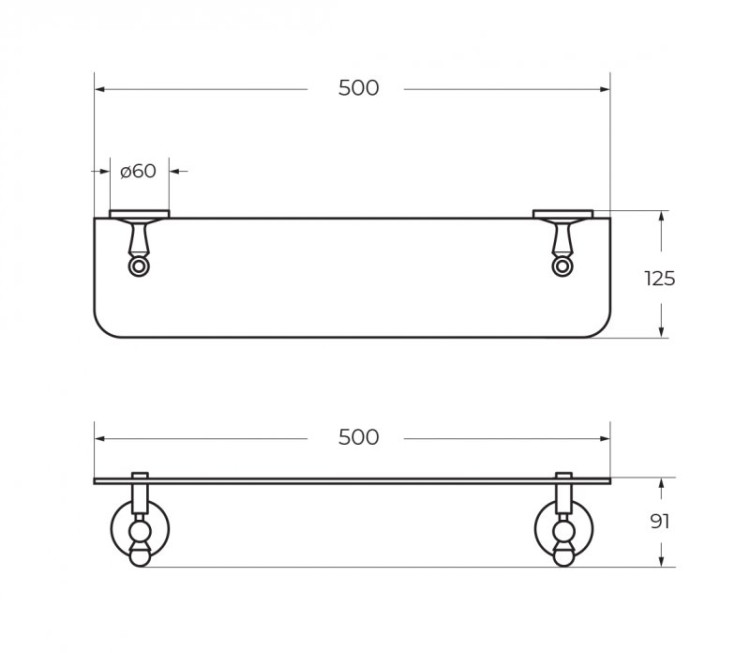 Полка стеклянная подвесная ART&MAX AM-E-2682Q