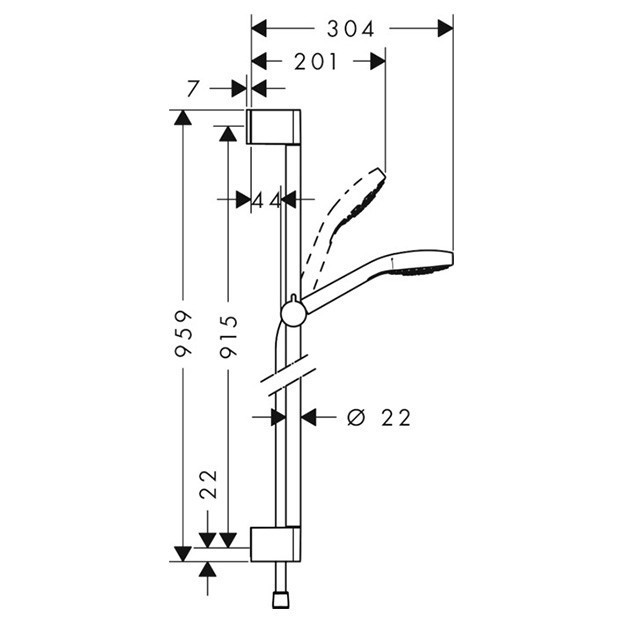 Душевой гарнитур Hansgrohe Croma Select S 26570400