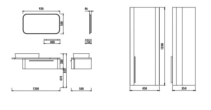 Боковой шкаф AL2120.00.BB ЗОЛОТО