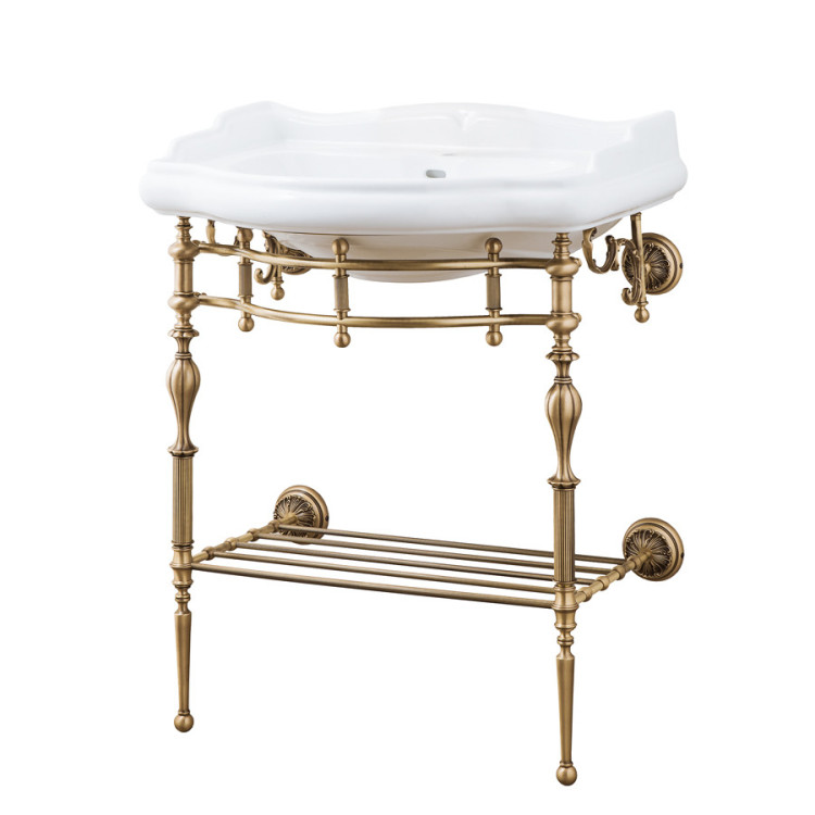 консоль на ножках для раковины, 73см., бронза