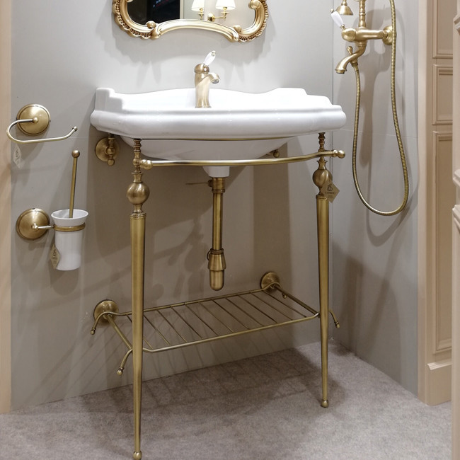 консоль на ножках для раковины, 73см., бронза