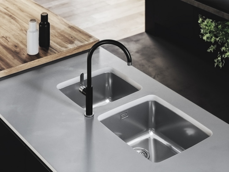 Мойка LUNO 20 SAT 90 FI 340X400 в комплекте с сифоном 1130550,