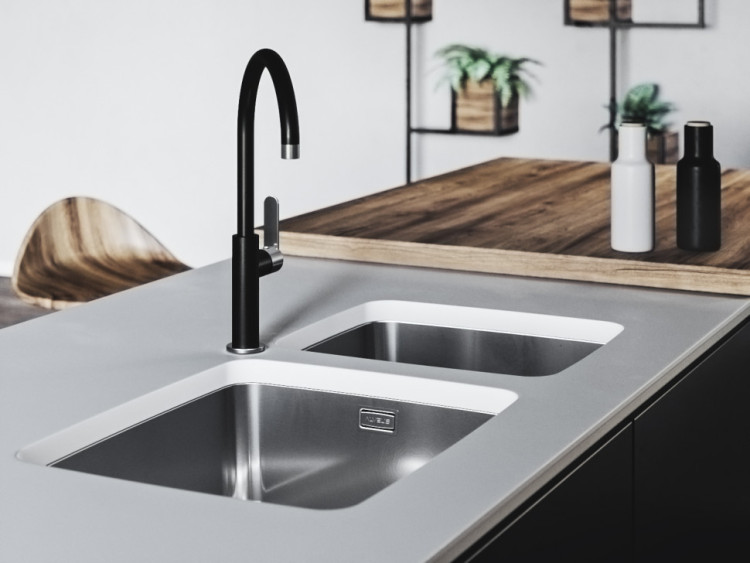 Мойка LUNO 20 SAT 90 FI 340X400 в комплекте с сифоном 1130550,