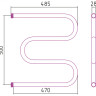 Полотенцесушитель водяной Стилье М-образный 500х500 резьба-сгон 1