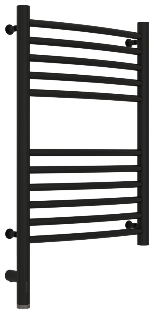 Полотенцесушитель электрический Сунержа Богема 3.0 выгнутая 600х400 МЭМ левый Матовый чёрный