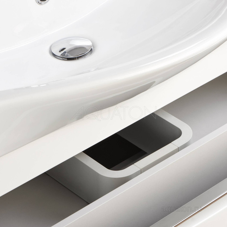 Тумба под раковину AQUATON Капри 80 белый глянец 1A230201KP010