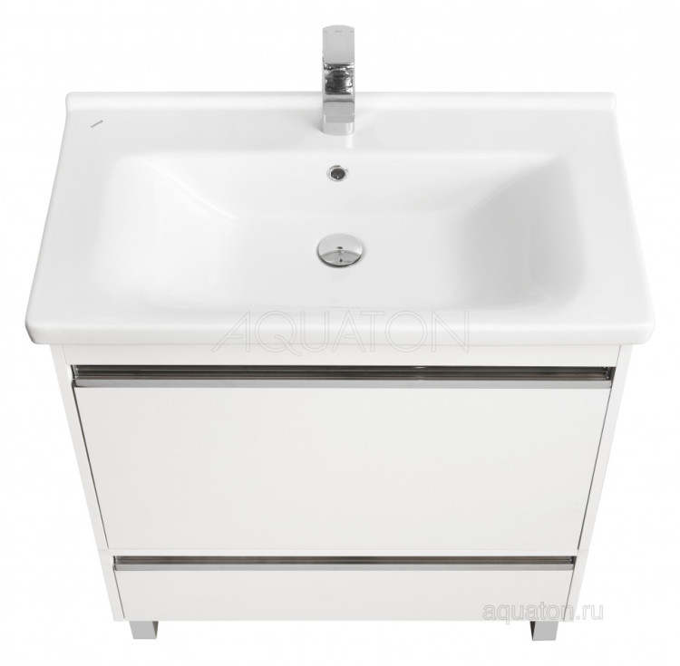 Тумба под раковину AQUATON Капри 80 белый глянец 1A230201KP010