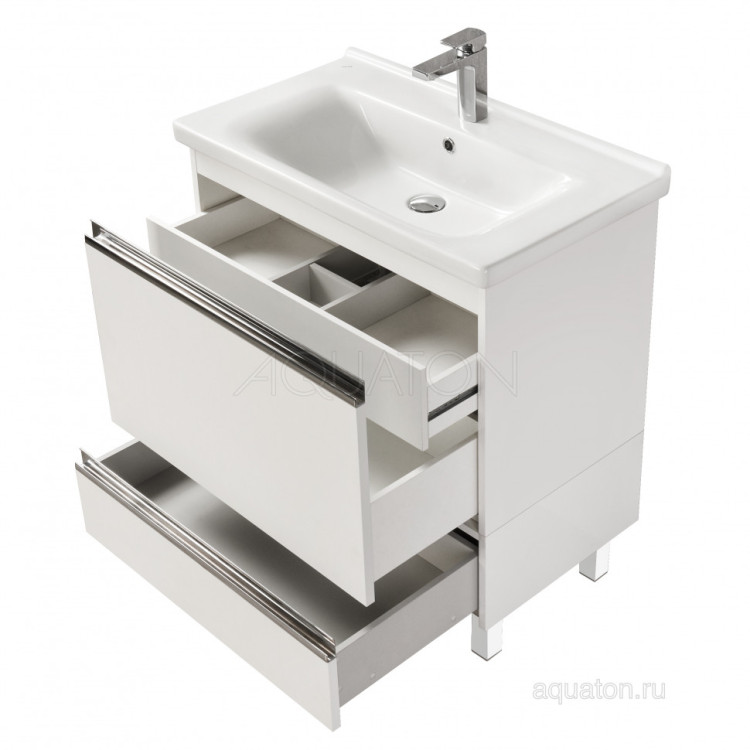 Тумба под раковину AQUATON Капри 80 белый глянец 1A230201KP010