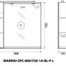 Шкаф зеркальный подвесной с одной распашной дверцей с доводчиками, с подсветкой, правосторонний BelBagno MARINO-SPC-800/750-1A-BL-P-R