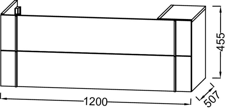 Мебель 120 см для раковины-столешницы 100 cм, белый блестящий Jacob Delafon NOUVELLE VAGUE EB3033-G1C