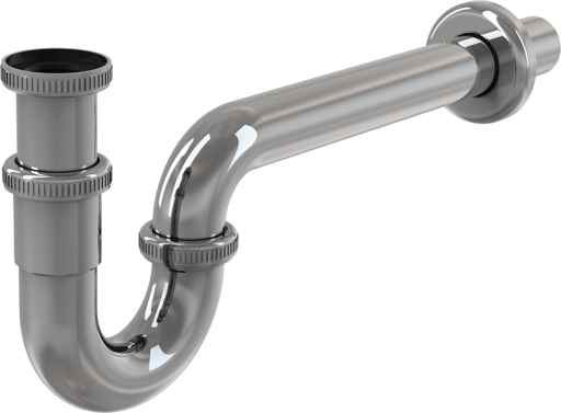 Сифон для умывальника DN32, U-форма с накидной гайкой 5/4&quot;, металл Alcadrain A432