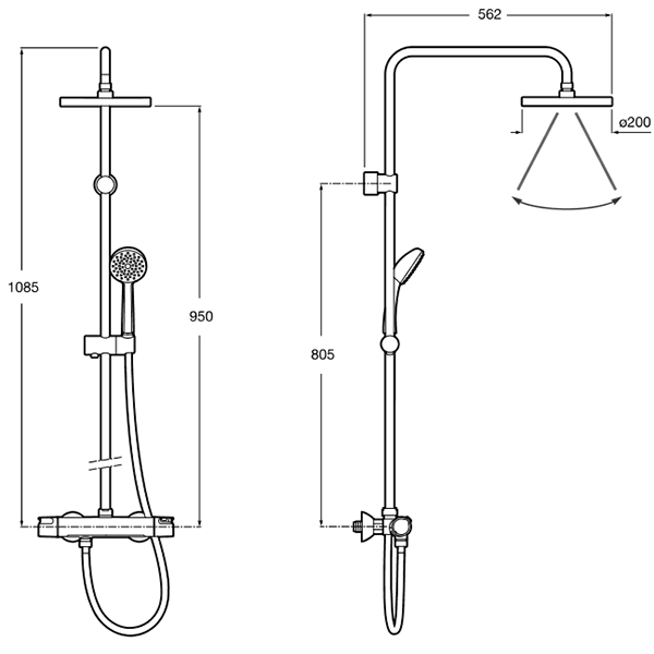 Душевая система Roca Victoria 5A9718C00 с термостатом