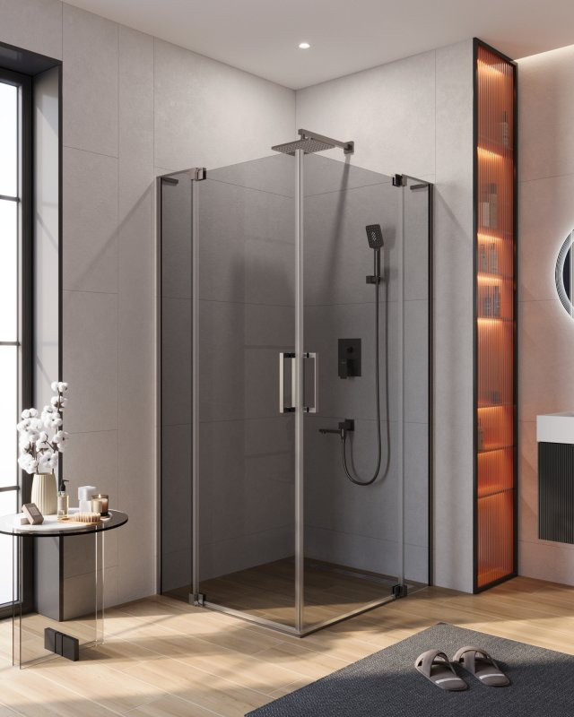 Душевой уголок SLIDER AH-2 Cezares SLIDER-AH-2-70/80-90/100-GRIGIO-GM