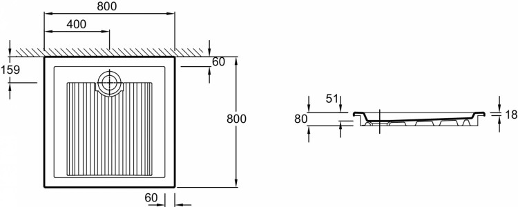 Душевой поддон 80 x 80 см Jacob Delafon KYREO EN133-00