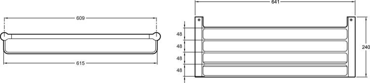 Настенный полотенцедержатель 64 cм. Jacob Delafon SINGULIER 15213D-CP