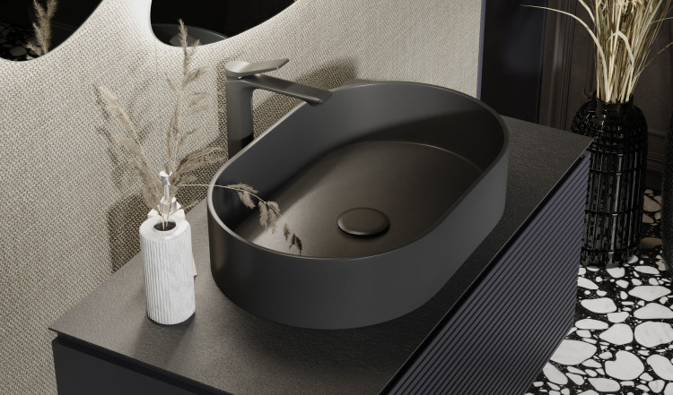 Тумба Stone 100 подвесная Антрацит