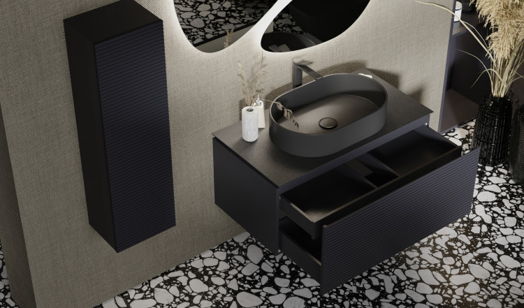 Тумба Stone 100 подвесная Антрацит