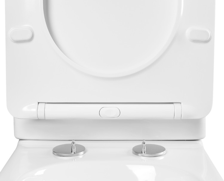 Унитаз напольный безободковый с бачком Aquatek АМАДЕО AQ2914-00, 635*385*820 мм, горизонтальный выпуск, тонкое сиденье с механизмом плавного закрывания, крепеж