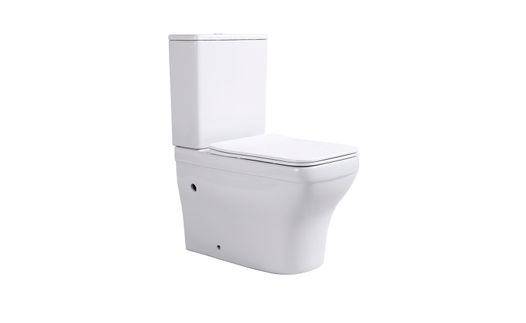 Унитаз напольный безободковый с бачком Aquatek АМАДЕО AQ2914-00, 635*385*820 мм, горизонтальный выпуск, тонкое сиденье с механизмом плавного закрывания, крепеж