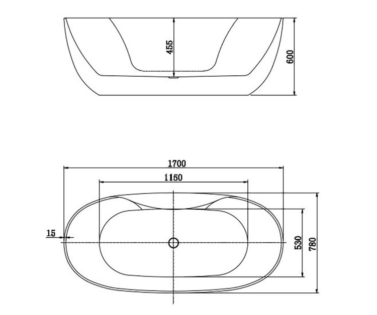 Ванна акриловая отдельностоящая Aquatek AQ-1155778