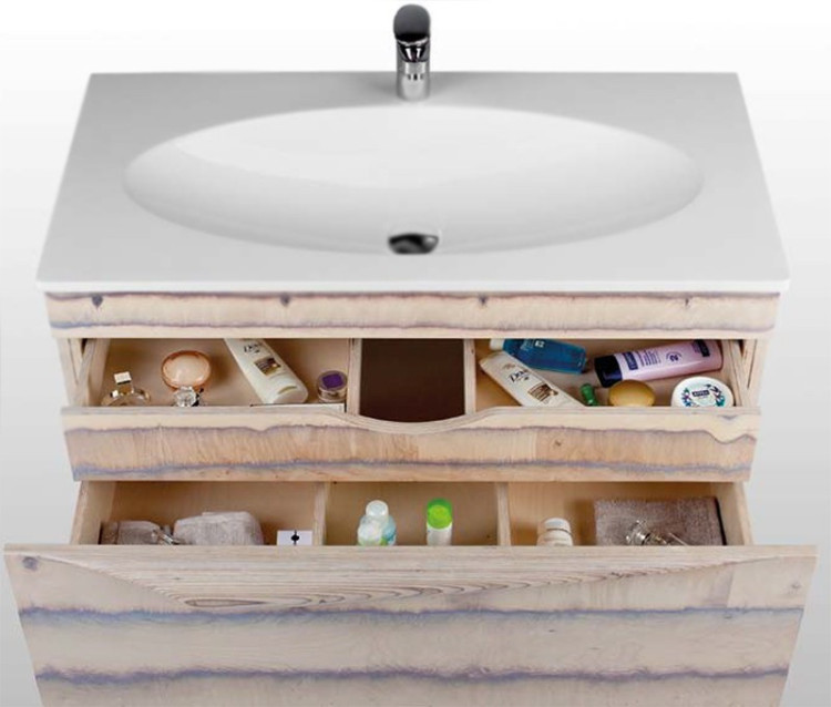 Тумба под раковину Aqwella Папирус Wood 100 подвесная