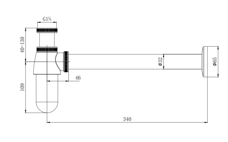 Сифон Aquatek, матовый черный AQ6011MB