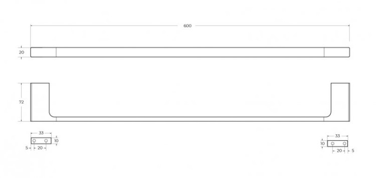 Полотенцедержатель 60 см Cezares SLIDER-TH-60-01