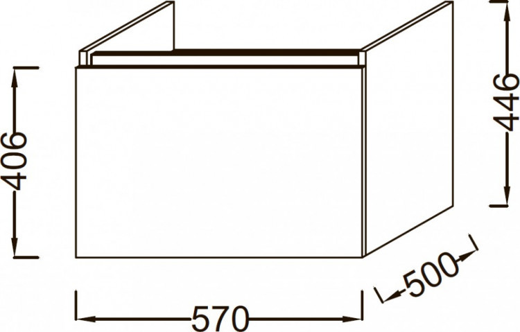 Тумба под раковину Jacob Delafon Parallel 57 подвесная 1 ящик