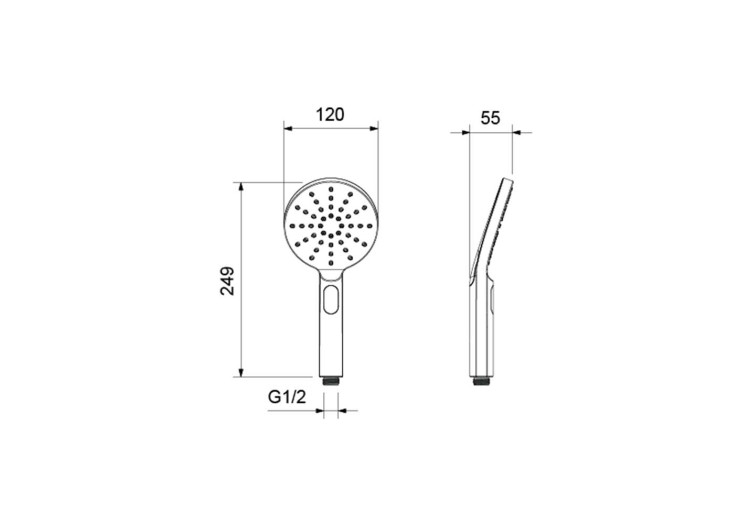 Ручной душ Select 120 3 jet Aquatek AQ2006CR ОБЕРОН