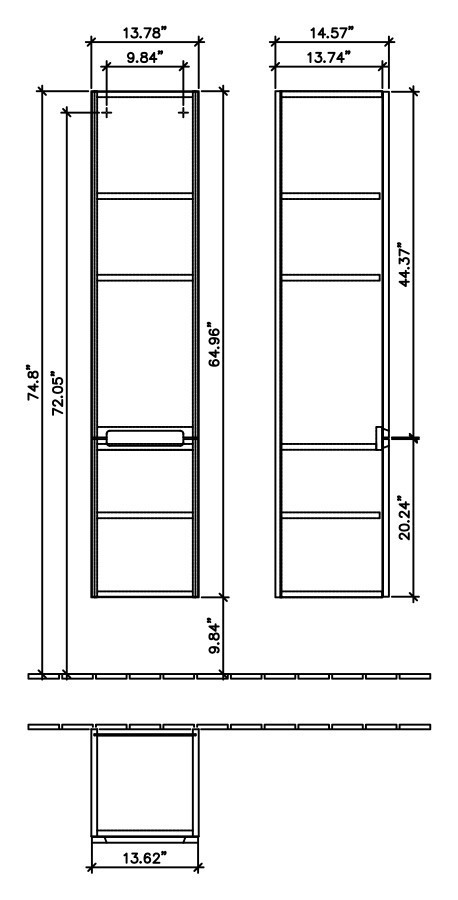 Шкаф пенал Villeroy&Boch Subway 2.0 35 подвесной