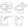 Мойка LINE 10 NAT-90 980X500 в компл. с сифоном 1130555,