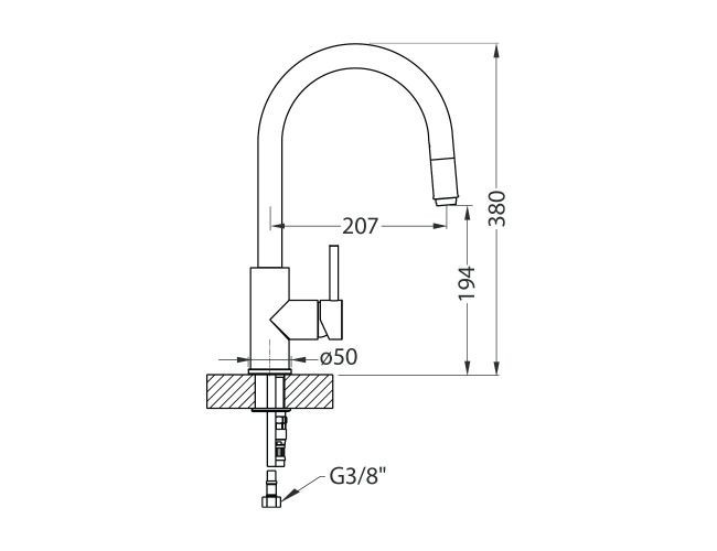 Смеситель для мойки ALVEUS DELOS - P G81 CONCRETE,
