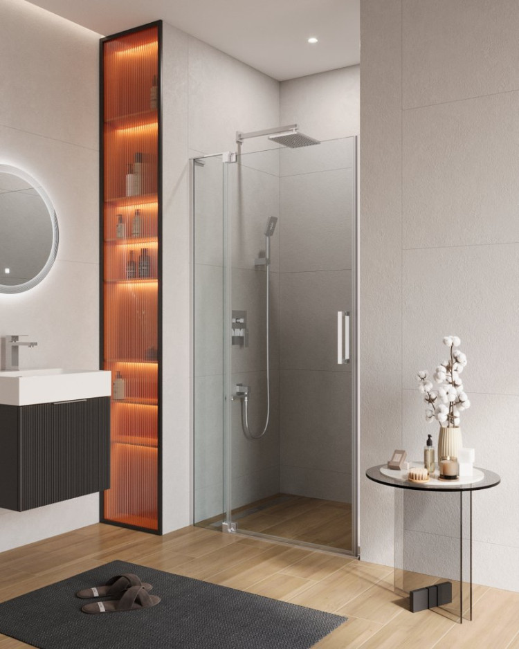 Душевая дверь в нишу SLIDER-B-1 Cezares SLIDER-B-1-90/100-GRIGIO-BORO