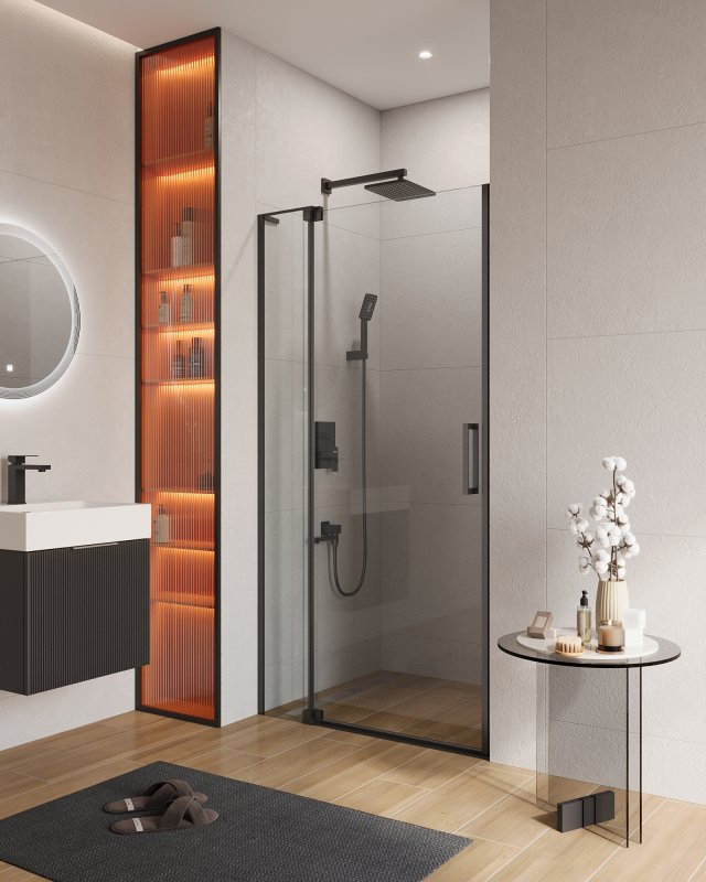 Душевая дверь в нишу SLIDER-B-1 Cezares SLIDER-B-1-90/100-GRIGIO-BORO