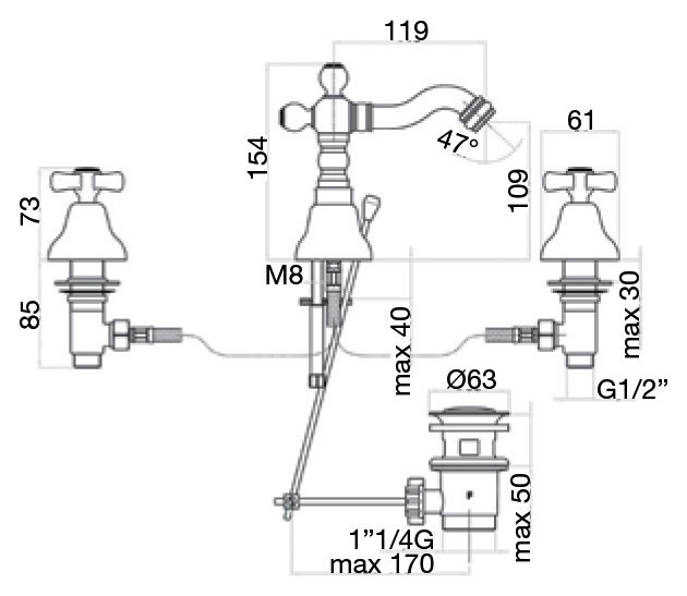 Смеситель для биде Webert Armony AM710202