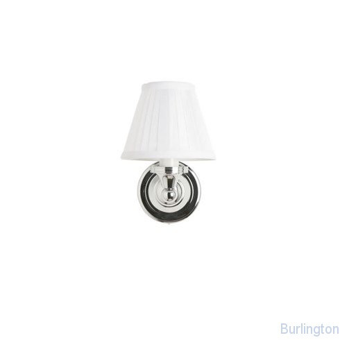 Светильник с круглым основанием и белым абажуром, ХРОМ