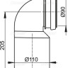 Колено стока, комплект DN90/110 Alcadrain M906