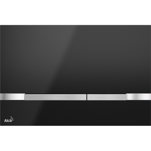 Кнопка управления для скрытых систем инсталляции, нержавеющая сталь-черный глянец Alcadrain Stripe Black