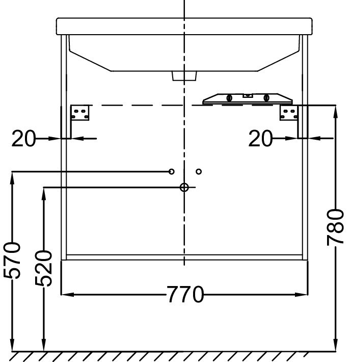 Мебель 77 см для раковины-столешницы, серый антрацит Jacob Delafon STRUKTURA EB1281-N14