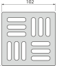 Решетка для cливных трапов из нержавеющей стали 102×102 мм, нержавеющая сталь Alcadrain MPV011