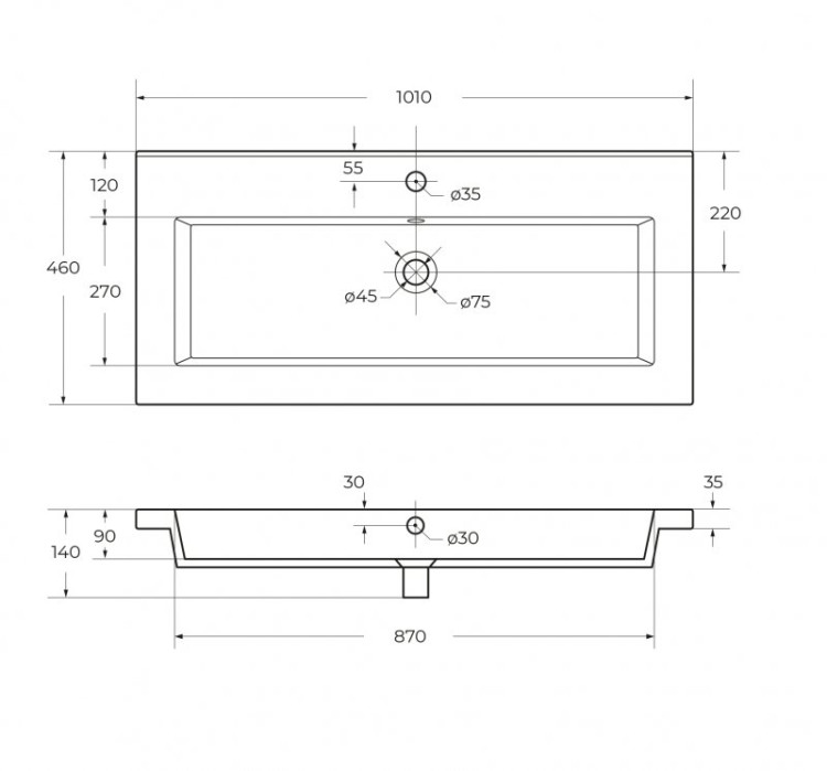 Керамическая раковина 1210x460x140 Cezares CZR-8070-120