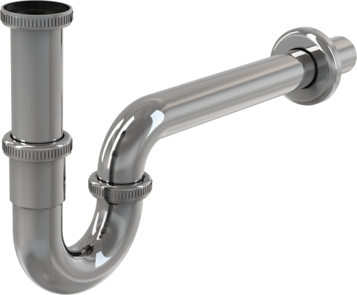 Сифон для умывальника DN32, U-форма с накидной гайкой 5/4&quot;, металл Alcadrain A4320