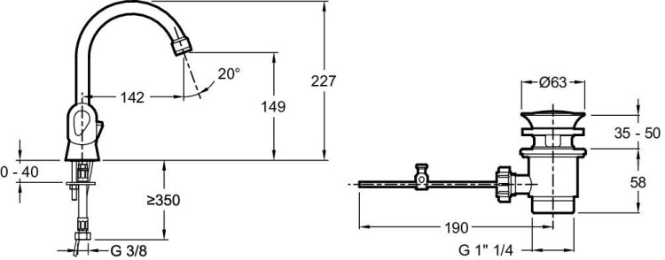 Смеситель для раковины Jacob Delafon GALEO CD E72920-CP