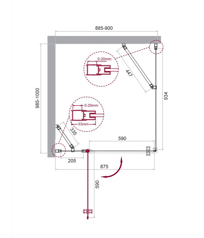 Душевой уголок BELBAGNO ETNA-AH-12 BelBagno ETNA-AH-12-120/80-C-Cr