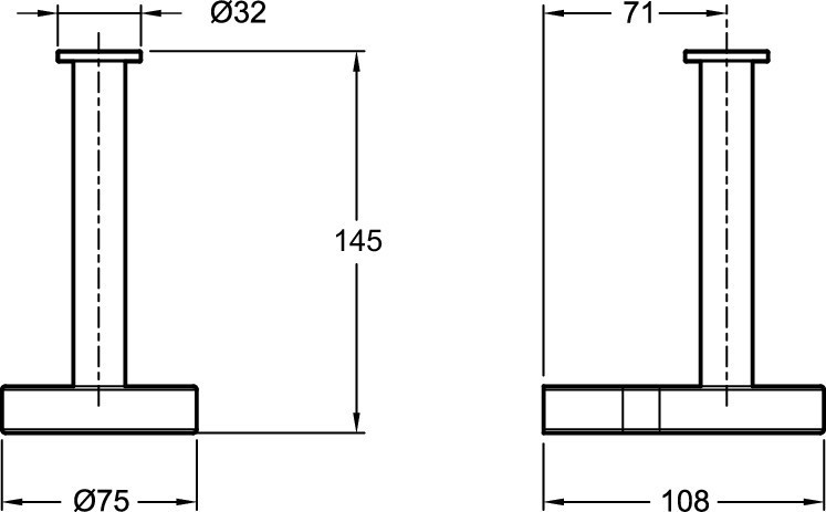 Вертикальный держатель для туалетной бумаги. Jacob Delafon SINGULIER 15217D-CP