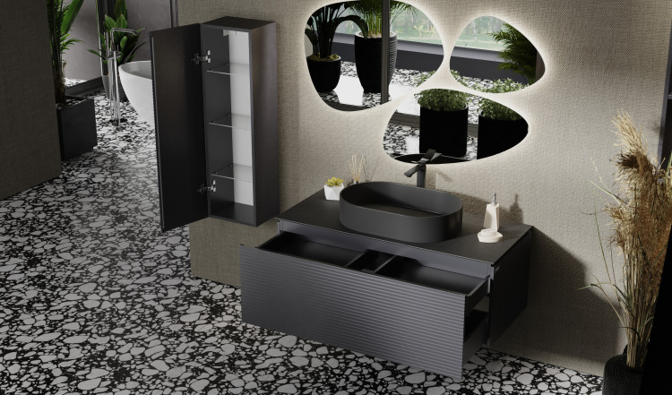 Тумба Stone 120 подвесная Антрацит