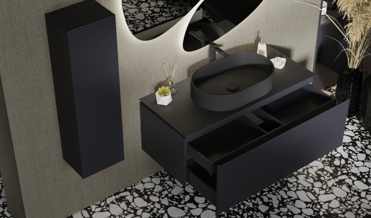 Тумба Stone 120 подвесная Антрацит